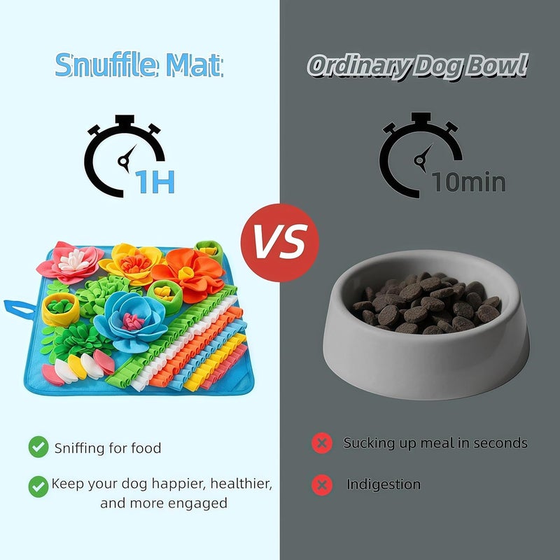nestery Small Snuffle Mat for Dogs - Dog Food Mat for Mental Stimulation, Stress Relief and Training - Snuffle Mats Non-Slip Encourages Natural Foraging for Small Medium Dog, Puppy, Cat, Rabbit 15.4in - Image 4